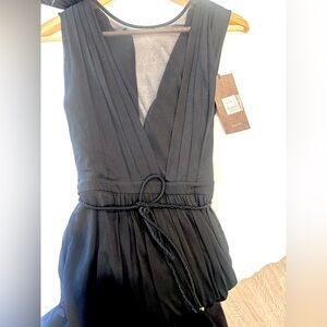 NWT. Black midi Gucci dress, with rope tassel belt. Size L.